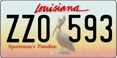 LA license plate ZZO593