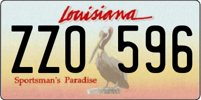LA license plate ZZO596