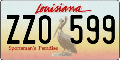 LA license plate ZZO599