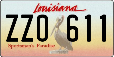 LA license plate ZZO611