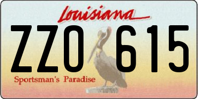 LA license plate ZZO615