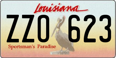 LA license plate ZZO623