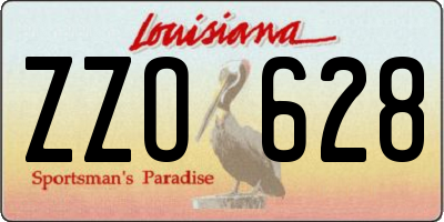 LA license plate ZZO628