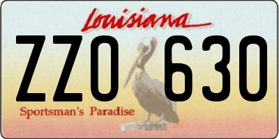 LA license plate ZZO630