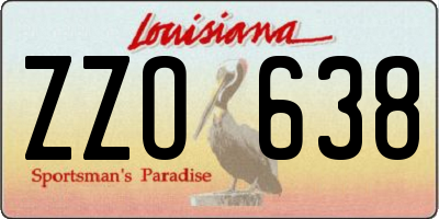 LA license plate ZZO638