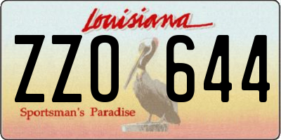 LA license plate ZZO644