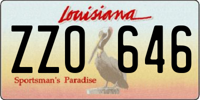 LA license plate ZZO646