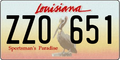 LA license plate ZZO651