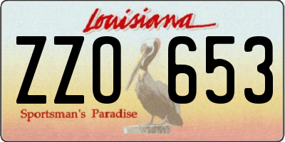 LA license plate ZZO653