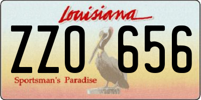 LA license plate ZZO656