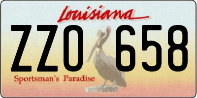 LA license plate ZZO658