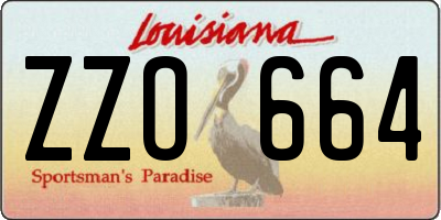 LA license plate ZZO664