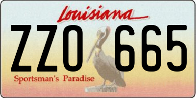 LA license plate ZZO665