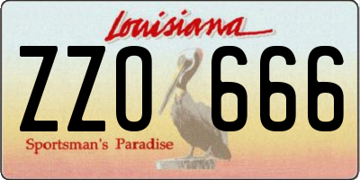 LA license plate ZZO666