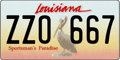 LA license plate ZZO667
