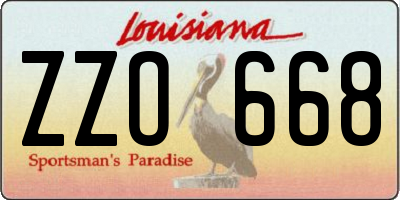 LA license plate ZZO668