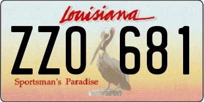LA license plate ZZO681