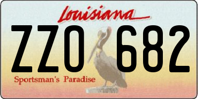 LA license plate ZZO682