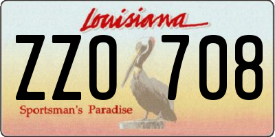 LA license plate ZZO708