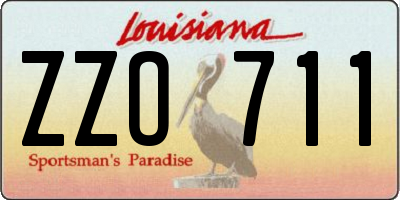 LA license plate ZZO711