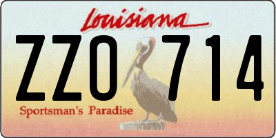LA license plate ZZO714