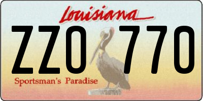 LA license plate ZZO770