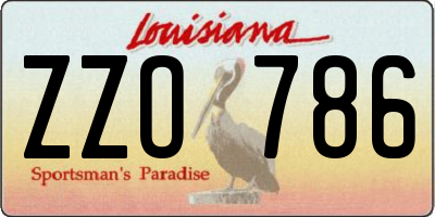 LA license plate ZZO786