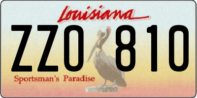 LA license plate ZZO810
