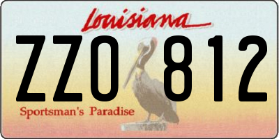 LA license plate ZZO812