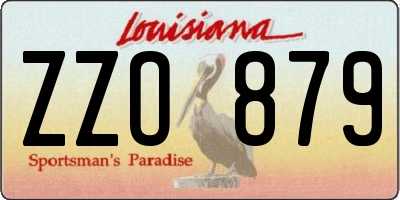 LA license plate ZZO879