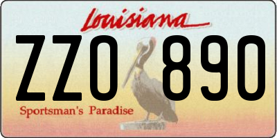 LA license plate ZZO890