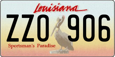 LA license plate ZZO906