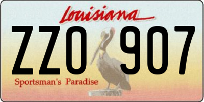 LA license plate ZZO907