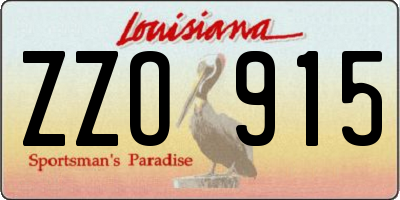 LA license plate ZZO915
