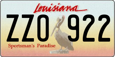 LA license plate ZZO922
