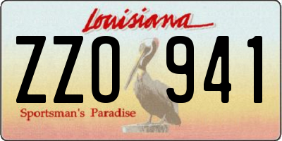 LA license plate ZZO941