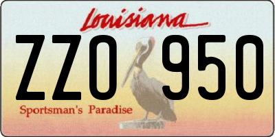 LA license plate ZZO950