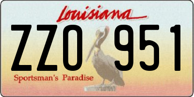 LA license plate ZZO951