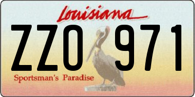 LA license plate ZZO971
