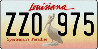 LA license plate ZZO975