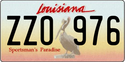 LA license plate ZZO976
