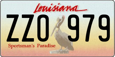 LA license plate ZZO979