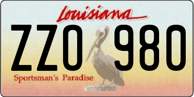 LA license plate ZZO980