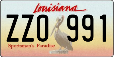 LA license plate ZZO991