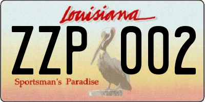 LA license plate ZZP002