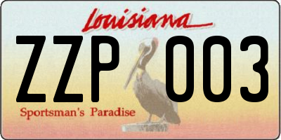 LA license plate ZZP003