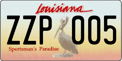 LA license plate ZZP005