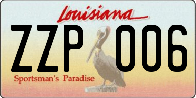 LA license plate ZZP006