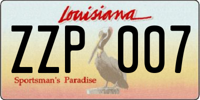 LA license plate ZZP007