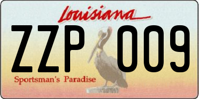 LA license plate ZZP009